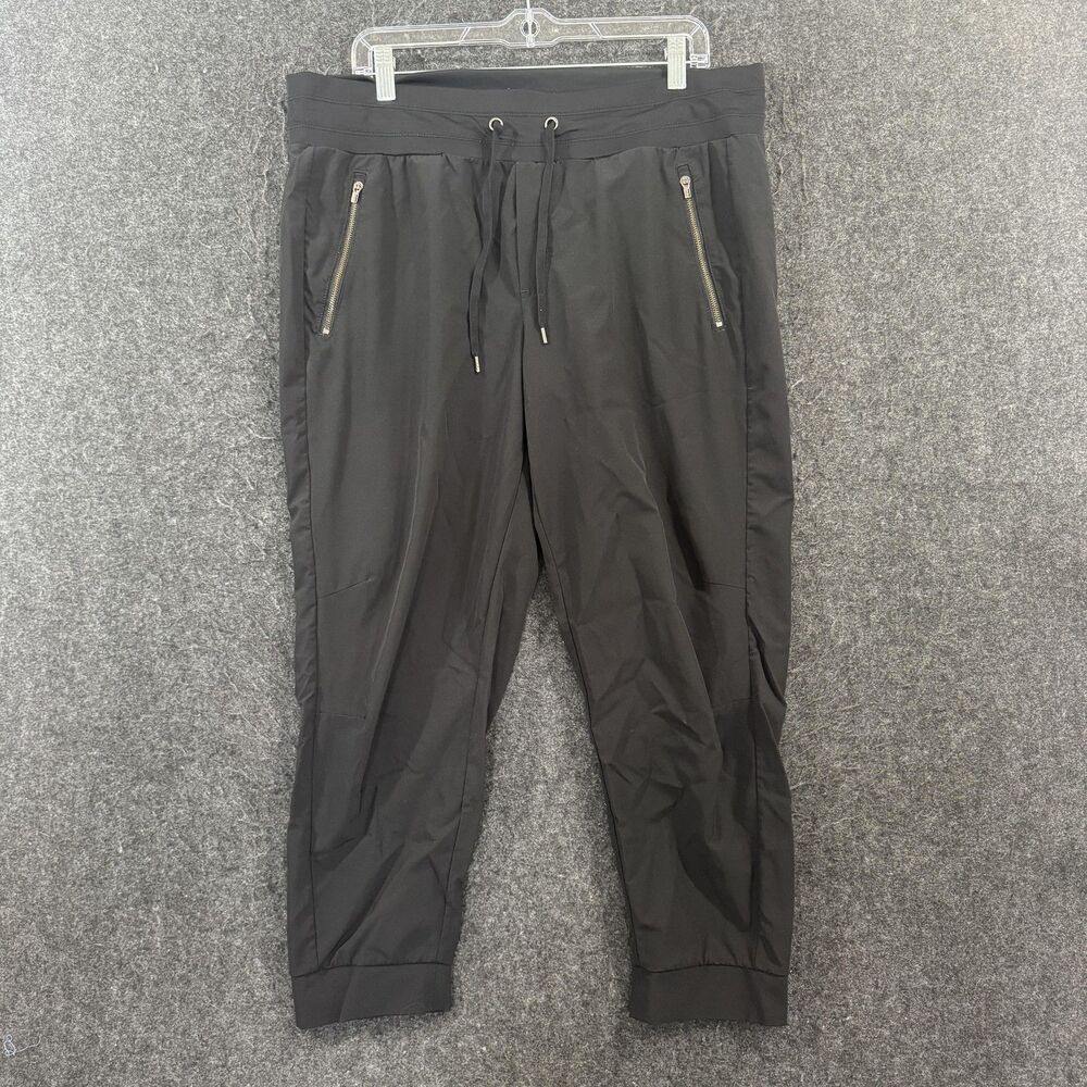 Marrakech Jogger Pants Women's 14 Black Tapered Ankle Zip Pockets Anthropologie